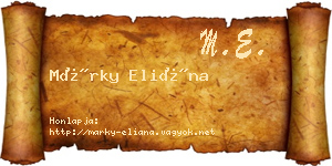 Márky Eliána névjegykártya